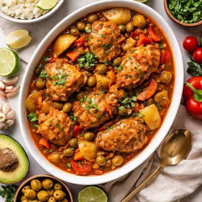 Image of Cuban Style Slow Cooker Chicken Fricassee