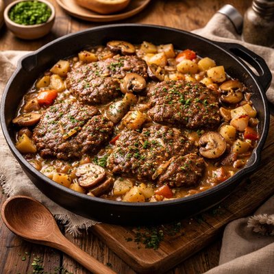 Image of Cube Steak Skillet Supper