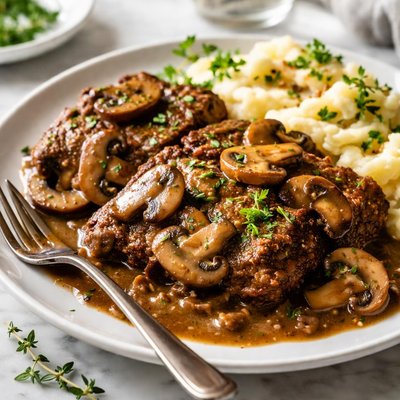 Image of Cube Steak W Mushroom Gravy