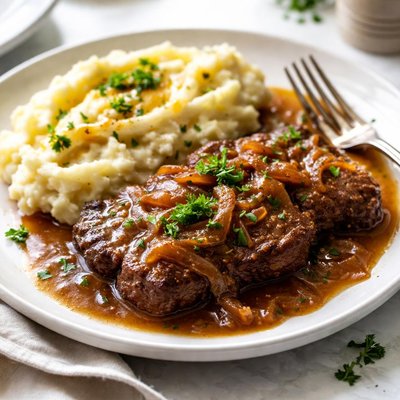 Image of Cube Steak with Gravy and Potatoes Ww