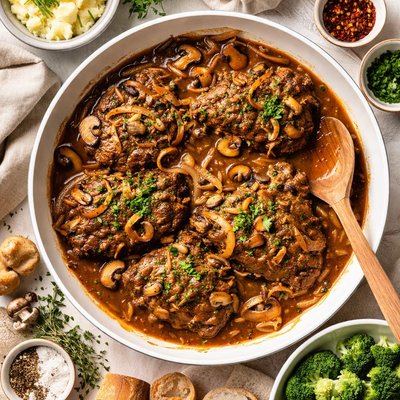 Image of Cube Steak with Mushroom Onion Gravy