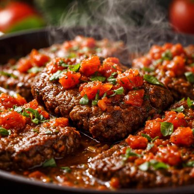Image of Cube Steaks with Fresh Tomato Sauce