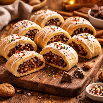 Image of Cucidati Fruit and Chocolate Filled Cookie Rolls