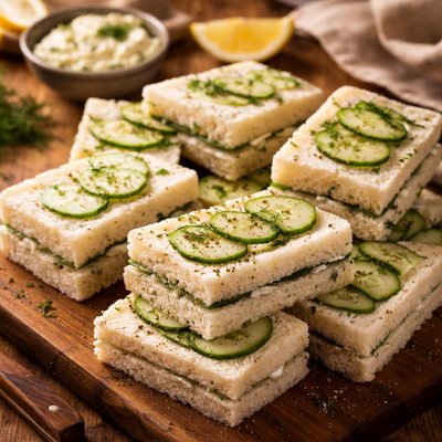 Image of Cucumber and Cream Cheese Tea Sandwiches