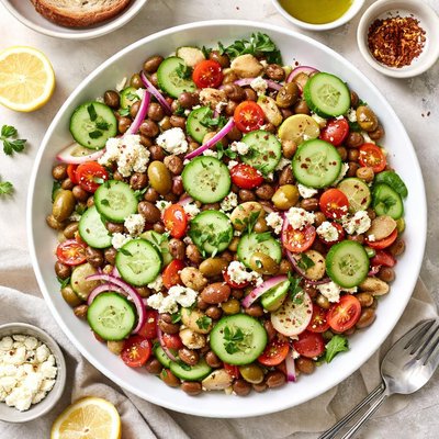 Image of Cucumber Bean and Olive Salad