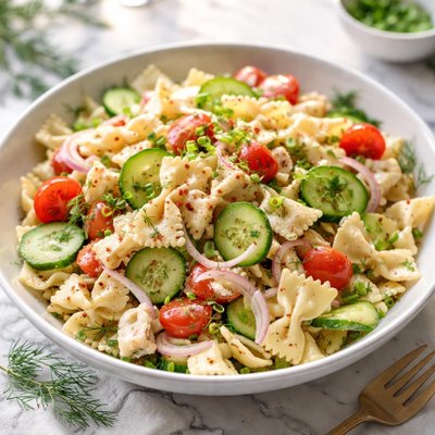 Image of Cucumber Crab Pasta Salad