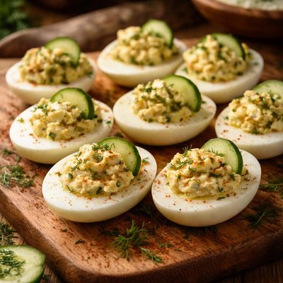 Image of Cucumber Dill Deviled Eggs