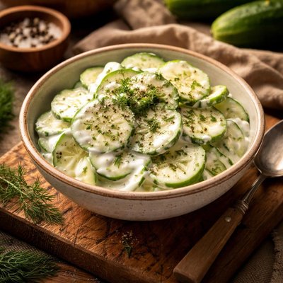Image of Cucumber in Sour Cream Salad
