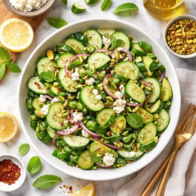 Image of Cucumber Mint Salad with Goat Cheese
