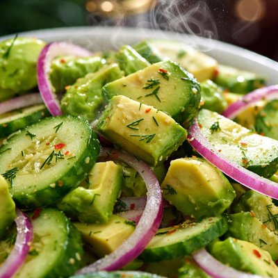 Image of Cucumber Onion Avocado Salad