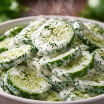 Image of Cucumber Salad with Dill Sour Cream