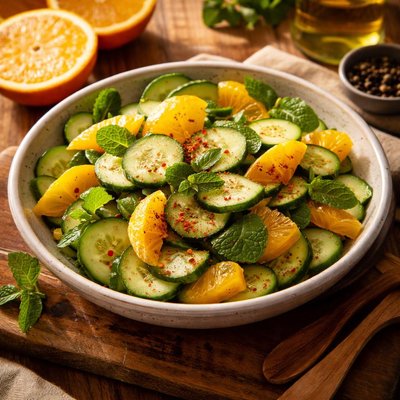 Image of Cucumber Salad with Oranges and Mint