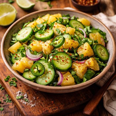 Image of Cucumber Salad with Pineapple and Jalapeno