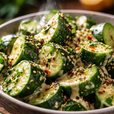 Image of Cucumber Salad with Tahini Dressing