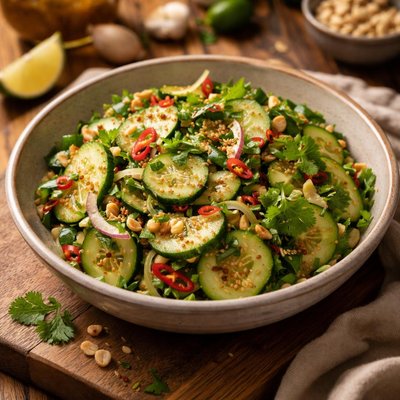 Image of Cucumber Salad with Thai Vinaigrette Dressing