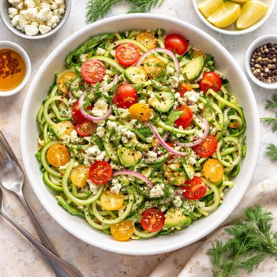 Image of Cucumber Spaghetti Salad with Dill