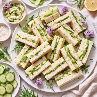 Image of Cucumber Tea Sandwiches with Tarragon Butter