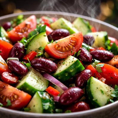Image of Cucumber Tomato and Kidney Bean Salad