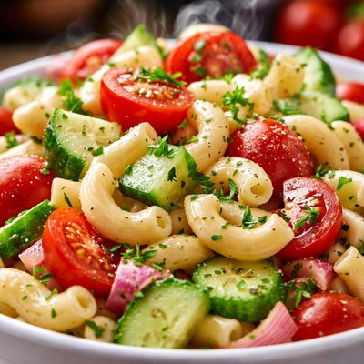 Image of Cucumber Tomato Macaroni Salad