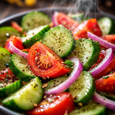 Image of Cucumber Tomato Red Onion Salad