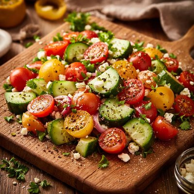 Image of Cucumber Tomato Surprise Salad Raw Recipe