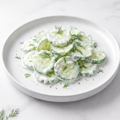 Image of Cucumbers in Sour Cream Low Fat or Non Fat