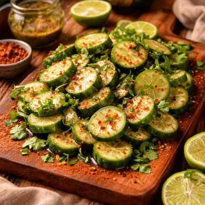 Image of Cucumbers with Lime Chile Dressing