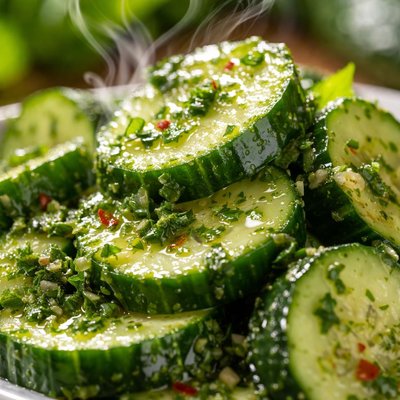 Image of Cucumbers with Mint Vinaigrette