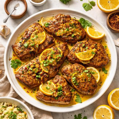 Image of Cumin Dusted Pork Cutlets with Citrus Pan Sauce