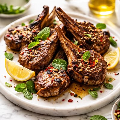 Image of Cumin Honey and Mint Marinated Lamb Chops