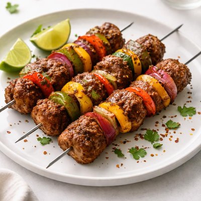Image of Cumin Lamb Sweet Pepper Onion Kebabs