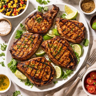 Image of Cumin Rubbed Grilled Pork Chops