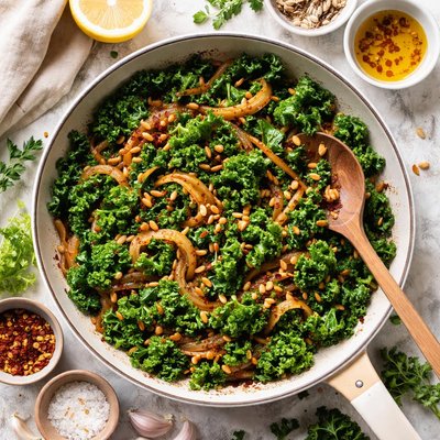 Image of Curly Kale with Caramelized Onions