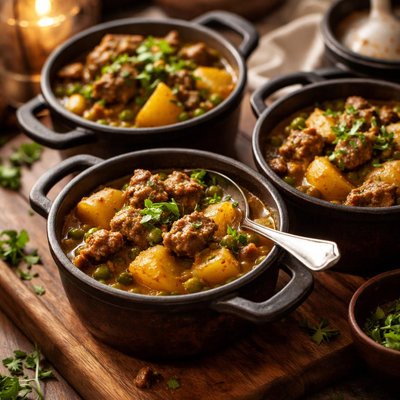 Image of Curried Beef and Potato Pots