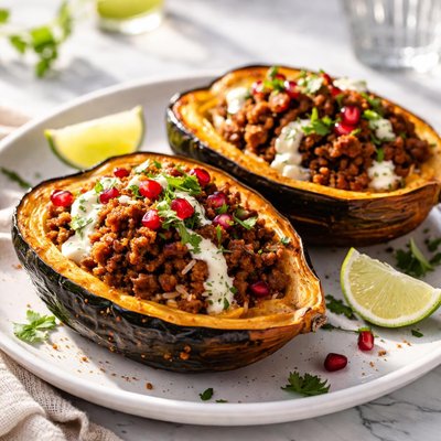 Image of Curried Beef Stuffed Squash