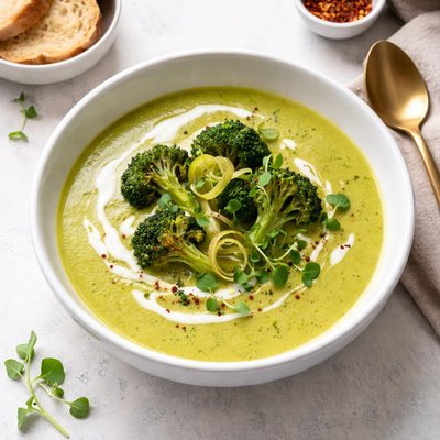 Image of Curried Broccoli and Leek Soup