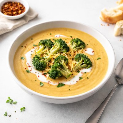 Image of Curried Broccoli Cheddar Soup