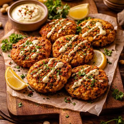 Image of Curried Carrot Hummus Crab Cakes
