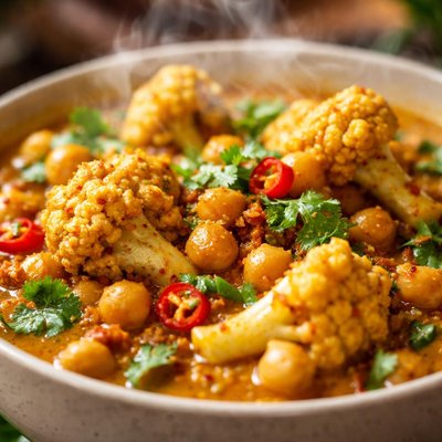 Image of Curried Cauliflower and Chickpea Stew