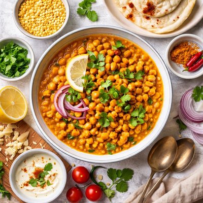 Image of Curried Chick Peas Chana Dal