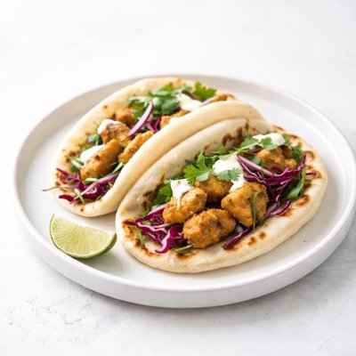 Image of Curried Chicken Naan Taco