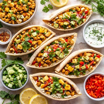 Image of Curried Chicken Pitas