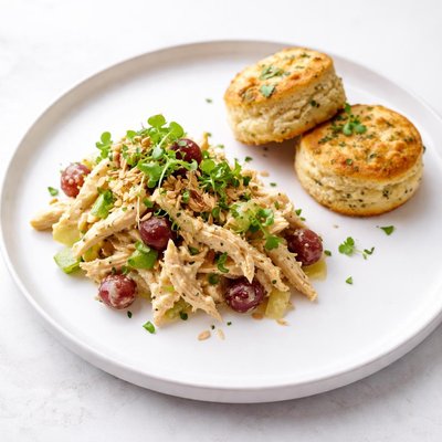 Image of Curried Chicken Salad with Garam Masala Biscuits