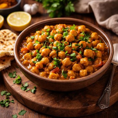 Image of Curried Chickpeas with Cilantro