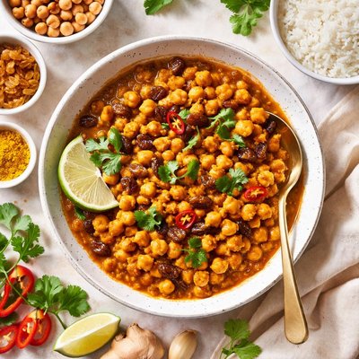 Image of Curried Chickpeas with Raisins