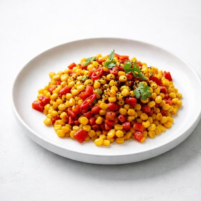 Image of Curried Corn and Sweet Red Peppers