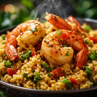 Image of Curried Couscous with Shrimp