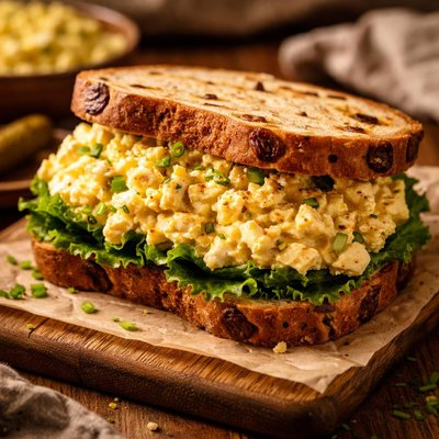 Image of Curried Egg Salad Sandwich on Raisin Bread