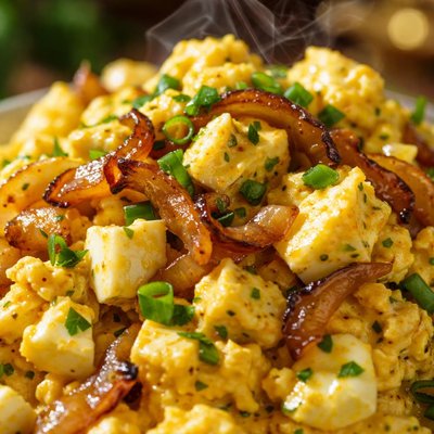 Image of Curried Egg Salad with Caramelized Onions