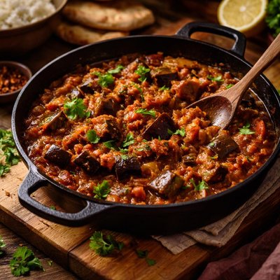 Image of Curried Eggplant in Tomato Sauce